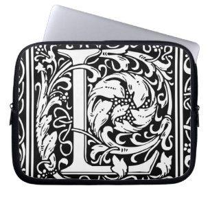 Brief L Middeleeuws Monogram Art Nouveau Laptop Sleeve