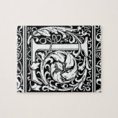 Brief L Middeleeuws Monogram Art Nouveau Legpuzzel (Horizontaal)