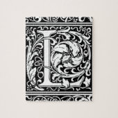 Brief L Middeleeuws Monogram Art Nouveau Legpuzzel (Verticaal)