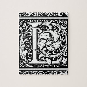 Brief L Middeleeuws Monogram Art Nouveau Legpuzzel