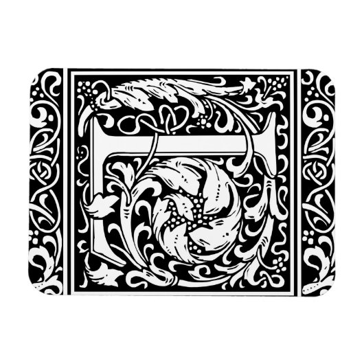 Brief L Middeleeuws Monogram Art Nouveau Magneet (Horizontaal)