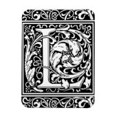 Brief L Middeleeuws Monogram Art Nouveau Magneet (Verticaal)