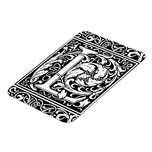 Brief L Middeleeuws Monogram Art Nouveau Magneet (Linkerzijde)