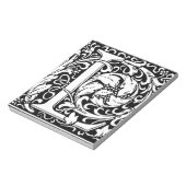 Brief L Middeleeuws Monogram Art Nouveau Notitieblok (Linkerzijde)