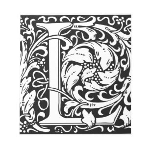 Brief L Middeleeuws Monogram Art Nouveau Notitieblok