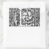 Brief L Middeleeuws Monogram Art Nouveau Rechthoekige Sticker (Tas)