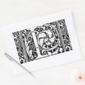 Brief L Middeleeuws Monogram Art Nouveau Rechthoekige Sticker (Envelop)