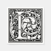 Brief L Middeleeuws Monogram Art Nouveau Servetten (Voorkant)