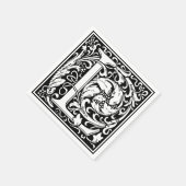 Brief L Middeleeuws Monogram Art Nouveau Servetten (Hoek)