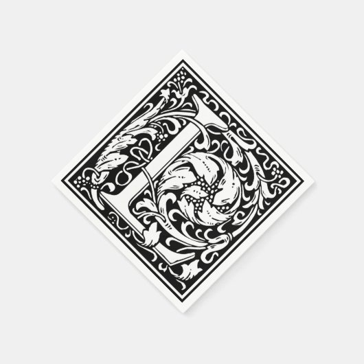 Brief L Middeleeuws Monogram Art Nouveau Servetten (Hoek)