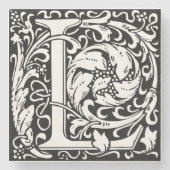 Brief L Middeleeuws Monogram Art Nouveau Stenen Onderzetter (Voorkant)