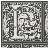 Brief L Middeleeuws Monogram Art Nouveau Stof (Close Up)
