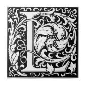 Brief L Middeleeuws Monogram Art Nouveau Tegeltje (Voorkant)