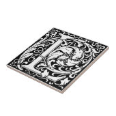 Brief L Middeleeuws Monogram Art Nouveau Tegeltje (Zijkant)
