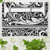 Brief L Middeleeuws Monogram Art Nouveau Theedoek (Gevouwen)