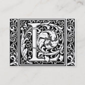 Brief L Middeleeuws Monogram Art Nouveau Visitekaartje (Achterkant)