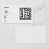 Brief L Middeleeuws Monogram Art Nouveau Visitekaartje (Voorkant / Achterkant)