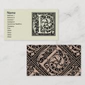 Brief L Middeleeuws Monogram Art Nouveau Visitekaartje (Voorkant / Achterkant)