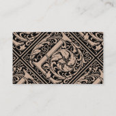 Brief L Middeleeuws Monogram Art Nouveau Visitekaartje (Achterkant)