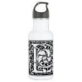Brief L Middeleeuws Monogram Art Nouveau Waterfles (Voorkant)