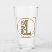 BRIEF L MONOGRAM Beauful Wedding New Home Gift Glas (Voorkant)
