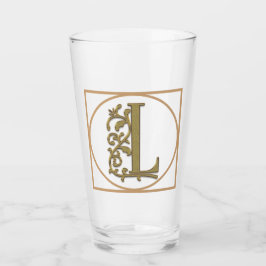BRIEF L MONOGRAM Beauful Wedding New Home Gift Glas