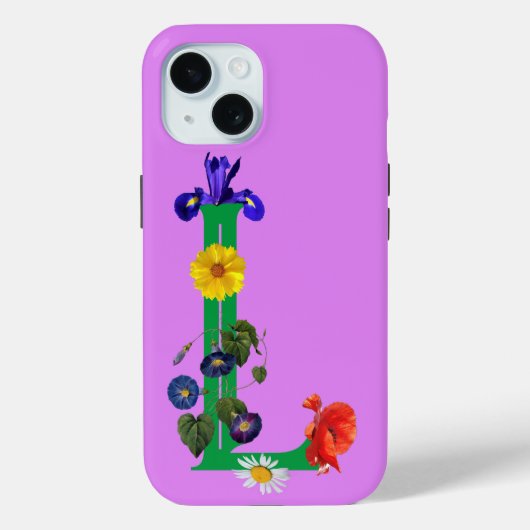 Brief L 'Wildflower' Case-Mate iPhone Case (Achterkant)