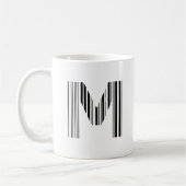 BRIEF M BAR CODE Eerste Initiaal Barcode Patroon Koffiemok (Links)