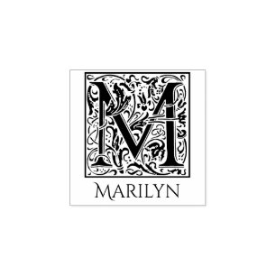 Brief M eerste brief gepersonaliseerd Rubberstempel