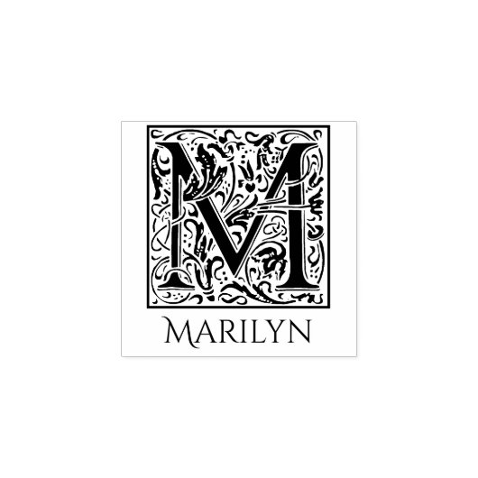 Brief M eerste brief gepersonaliseerd Rubberstempel (Afrduk)