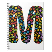 Brief M met het alfabet Notitieboek (Voorkant)