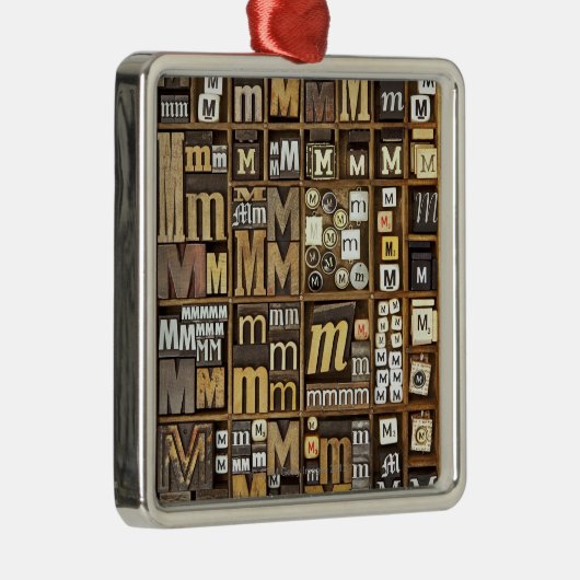 Brief M Metalen Ornament (Rechts)