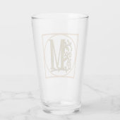 BRIEF M MONOGRAM Beauful Wedding New Home Gift Glas (Achterkant)