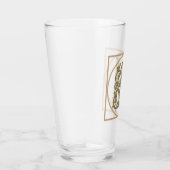 BRIEF M MONOGRAM Beauful Wedding New Home Gift Glas (Rechts)