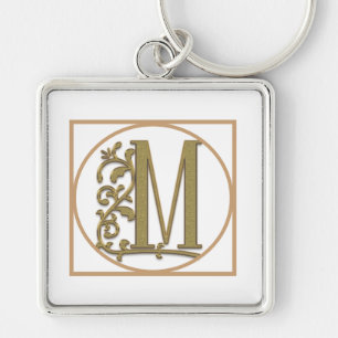 BRIEF M MONOGRAM Beauful Wedding New Home Gift Sleutelhanger