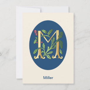 Brief M Monogram Fleur de lis Kaart