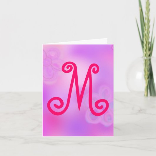 Brief M Monogram Notecard Notitiekaartje (Voorkant)