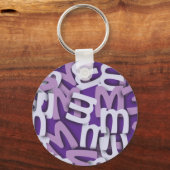 Brief M Paars Sleutelhanger (Voorkant)