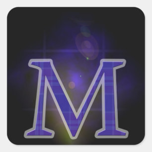 Brief M Vierkante Sticker