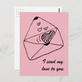 Brief met liefde | Romantische stijl Briefkaart (Voorkant / Achterkant)