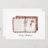 Brief met waterverf van de vakantiepas feestdagenkaart (Voorkant / Achterkant)