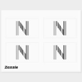 BRIEF N BAR CODE Eerste Initiaal Barcode Patroon Rechthoekige Sticker (Vel)