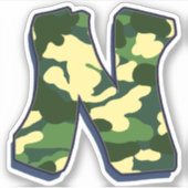 Brief N - Camo Green Sticker (Voorkant)