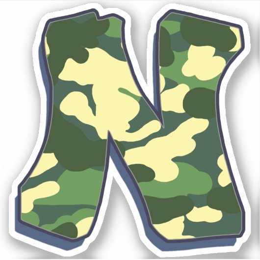 Brief N - Camo Green Sticker (Voorkant)