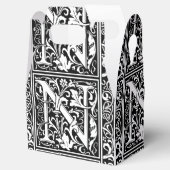 Brief N Middeleeuws Monogram Art Nouveau Bedankdoosjes (Geopend)