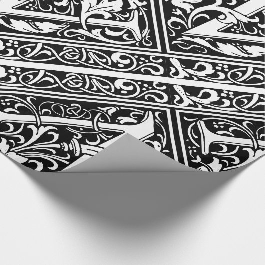 Brief N Middeleeuws Monogram Art Nouveau Cadeaupapier (Hoek)