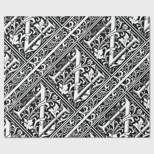 Brief N Middeleeuws Monogram Art Nouveau Cadeaupapier (Vlak)