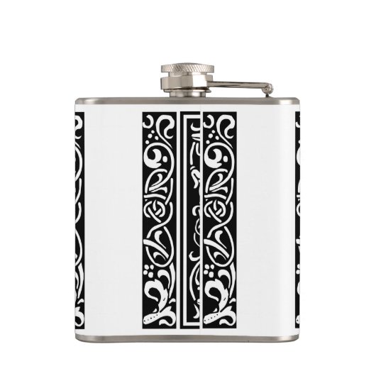 Brief N Middeleeuws Monogram Art Nouveau Heupfles (Achterkant)