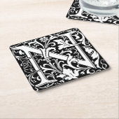 Brief N Middeleeuws Monogram Art Nouveau Kartonnen Onderzetters (Schuin)