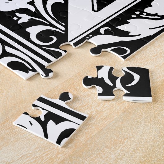 Brief N Middeleeuws Monogram Art Nouveau Legpuzzel (Zijkant)